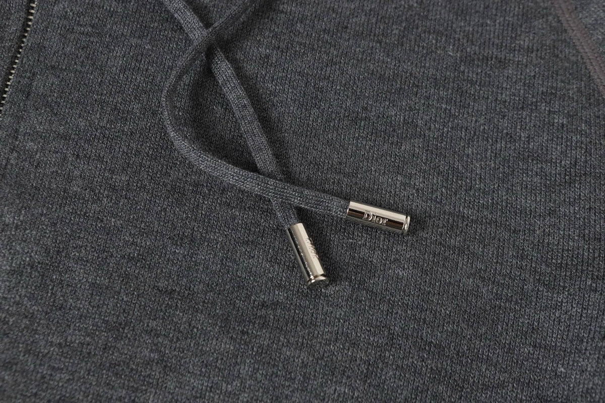 Dior Cashmere Hooded Jacket Grey