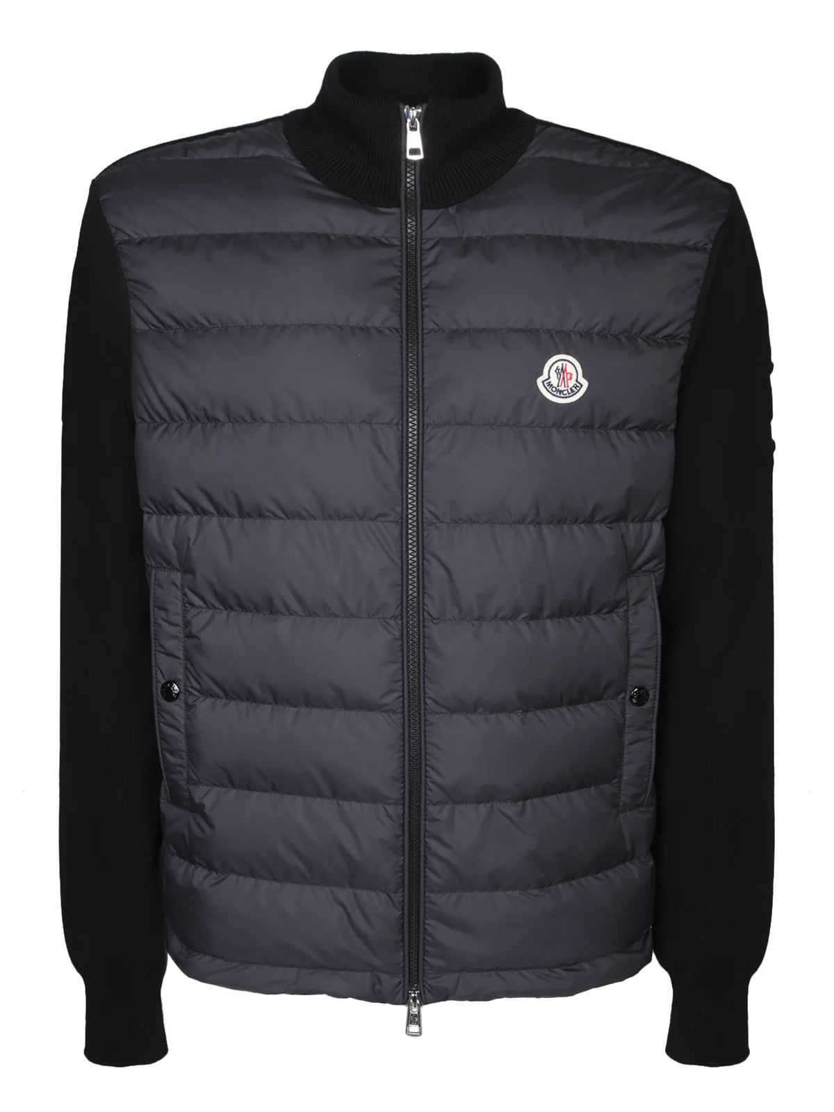 Moncler Knit-Sleeve Down Jacket
