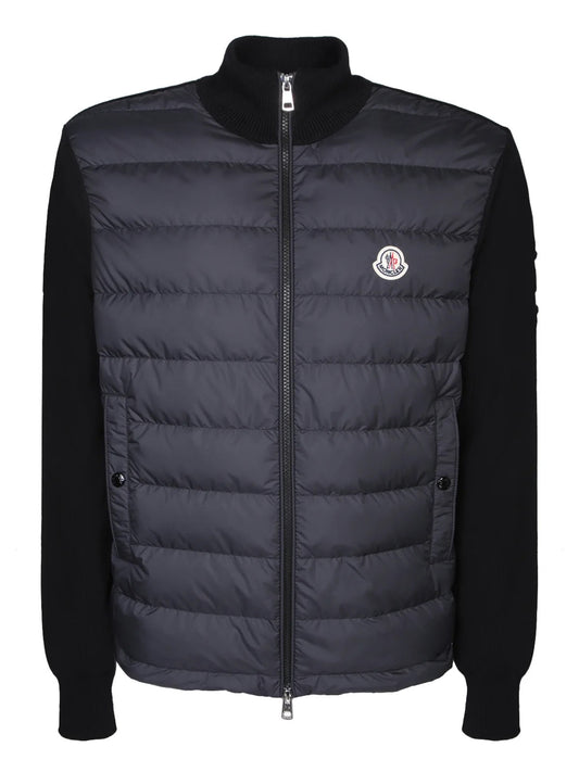 Moncler Knit-Sleeve Down Jacket