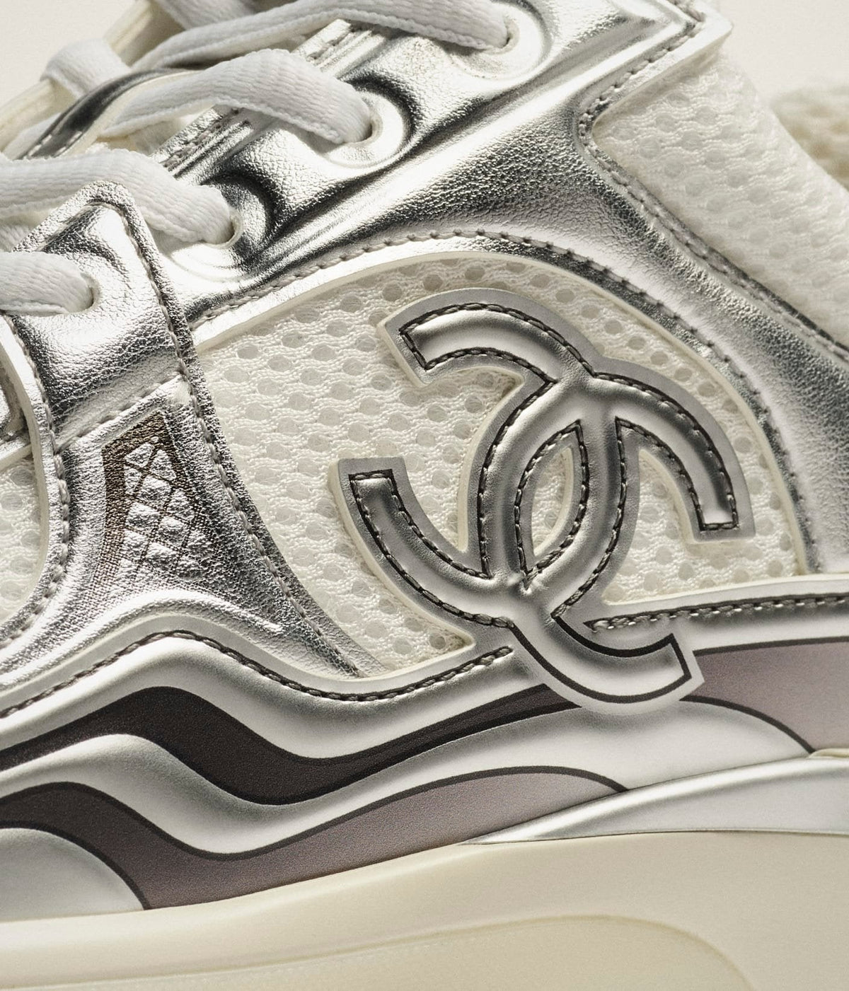 Chanel Sneakers Silver White