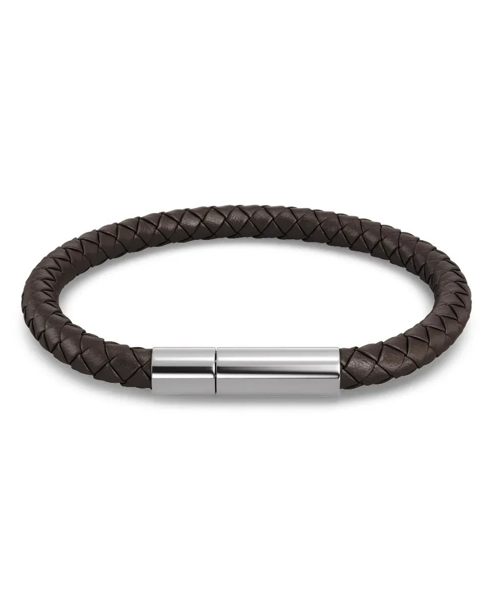 Zixa - Bracelet Leather Brown/Silver