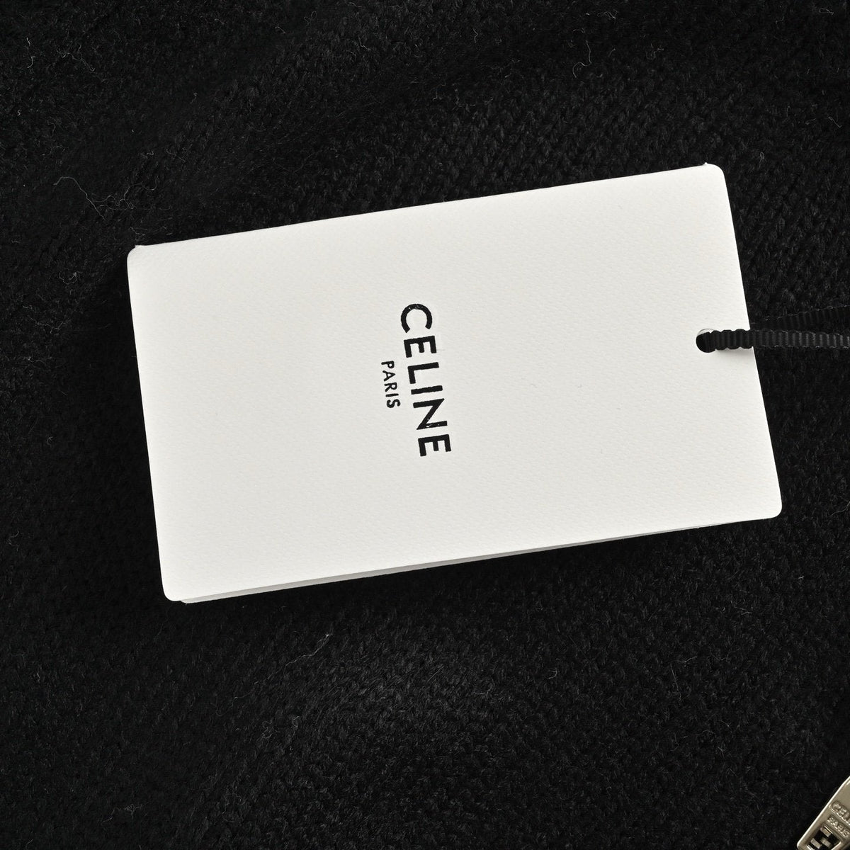 Celine Logo-Embroidered Wool & Cashmere Blend Half Zip Black