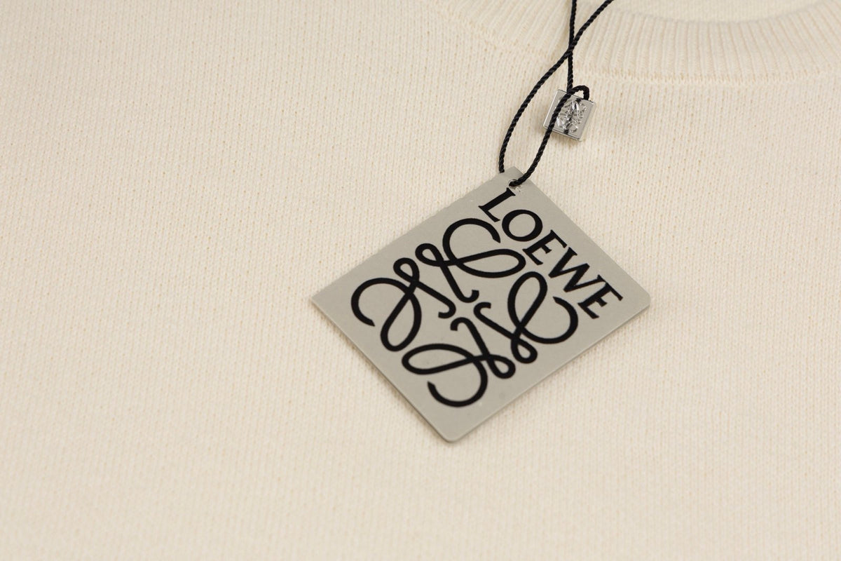 Loewe Anagram Sweater In Cotton Blend White