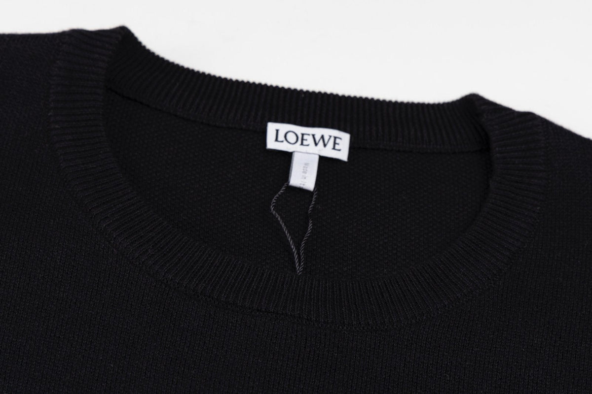Loewe Anagram Sweater In Cotton Blend Black