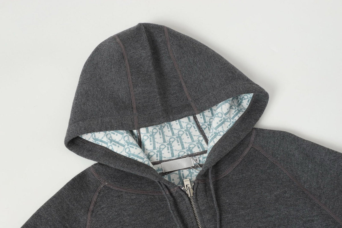 Dior Cashmere Hooded Jacket Grey