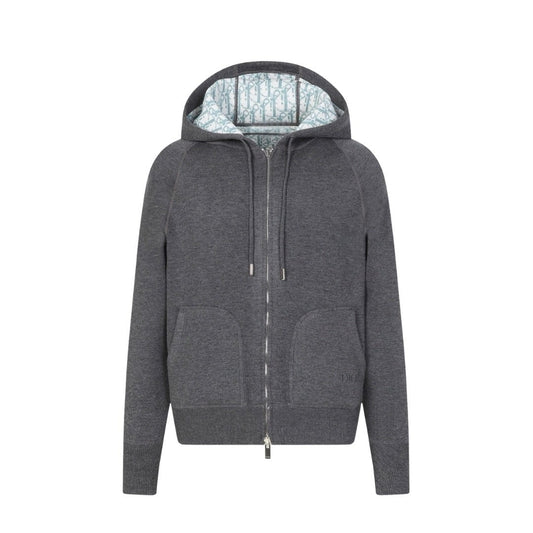 Dior Cashmere Hooded Jacket Grey