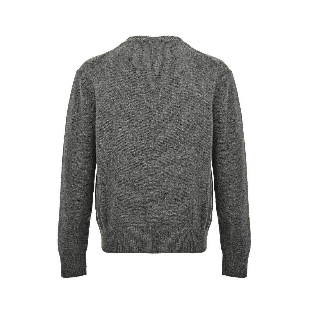 Loewe Anagram Logo Embroidered Wool Sweater In Grey